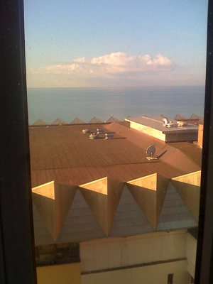 Sea view from Brighton Travelodge the next morning.